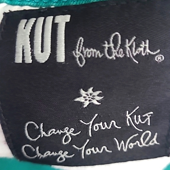 Kut from the Kloth Capri 96% Cotton Denim Stretch Teal Green 6 - Picture 7 of 8